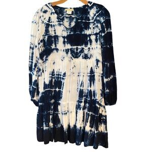 Tie-Dye Blue and White Dress
